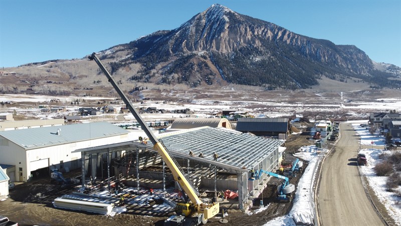 birdseye view of construction site