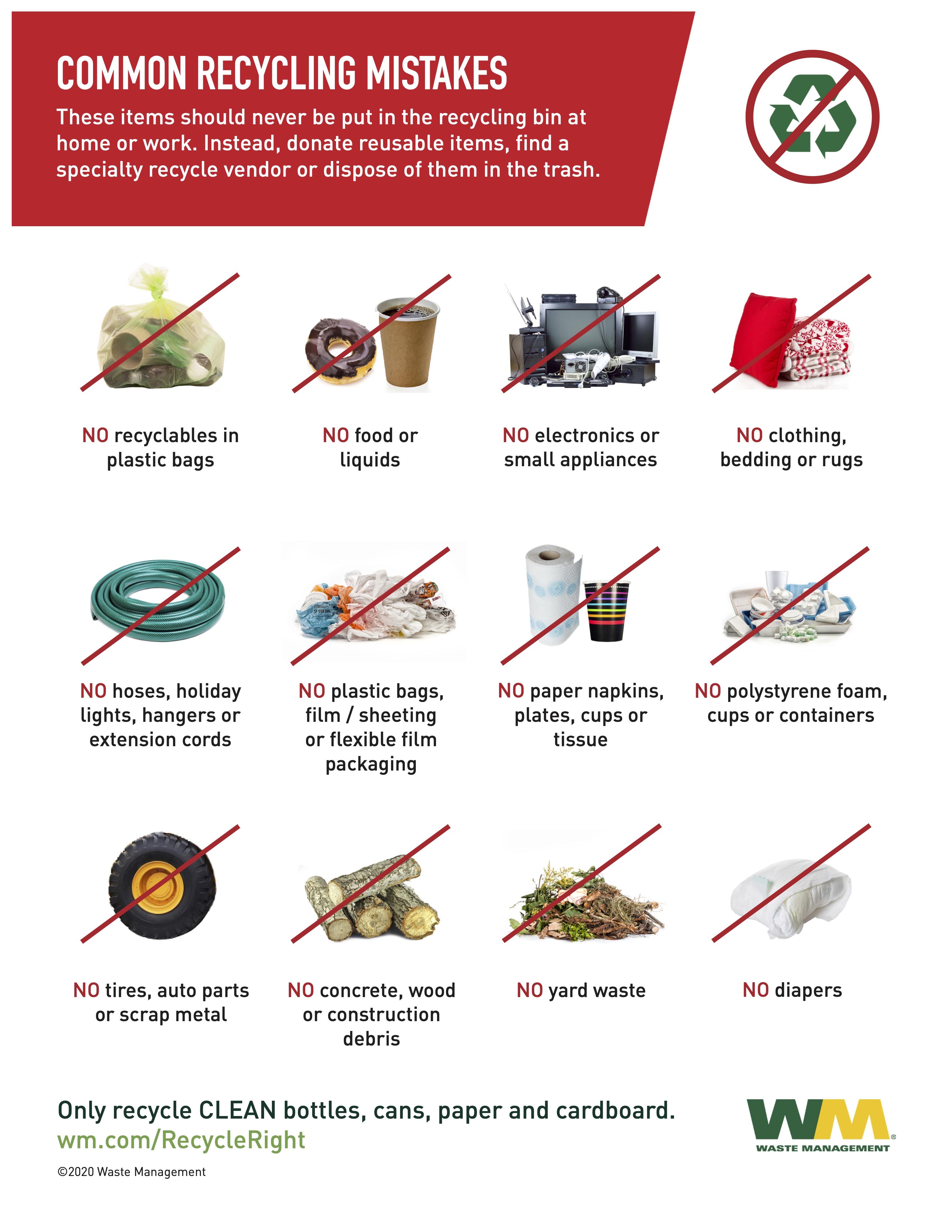 Common recycling mistakes infographic